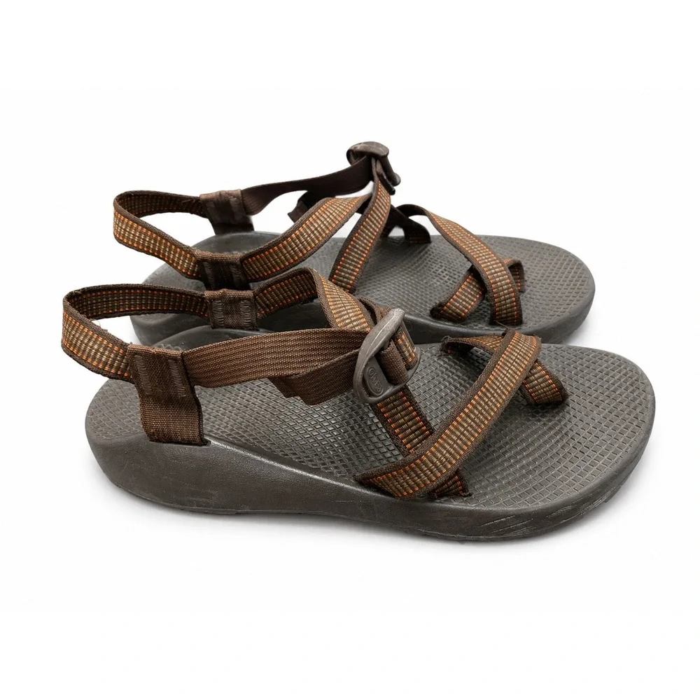 Chaco Z/Cloud Outdoor Hiking Sandals Brown Orange Vibram  display picture 3